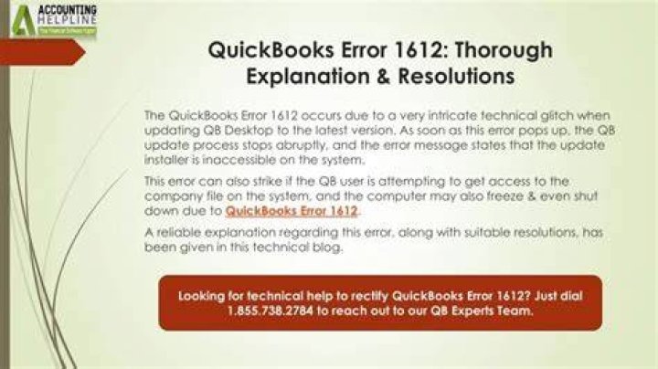Addressing the QuickBooks Error 1612 in Minutes