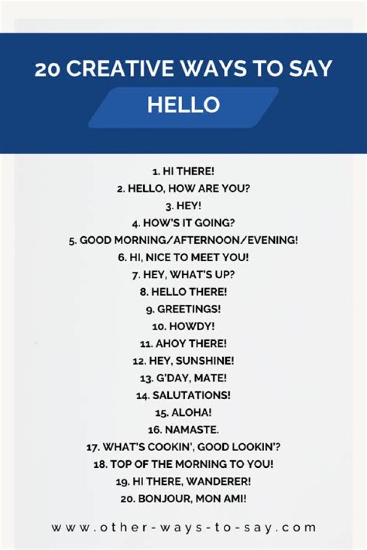 All the Creatively Different Ways to Say Hello