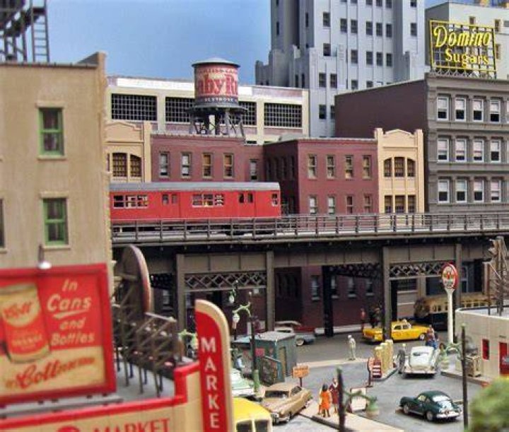 Backdrop view down city street - Model Railroader Magazine