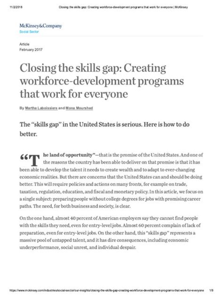 Closing the skills gap: Creating workforce-development programs that work for everyone