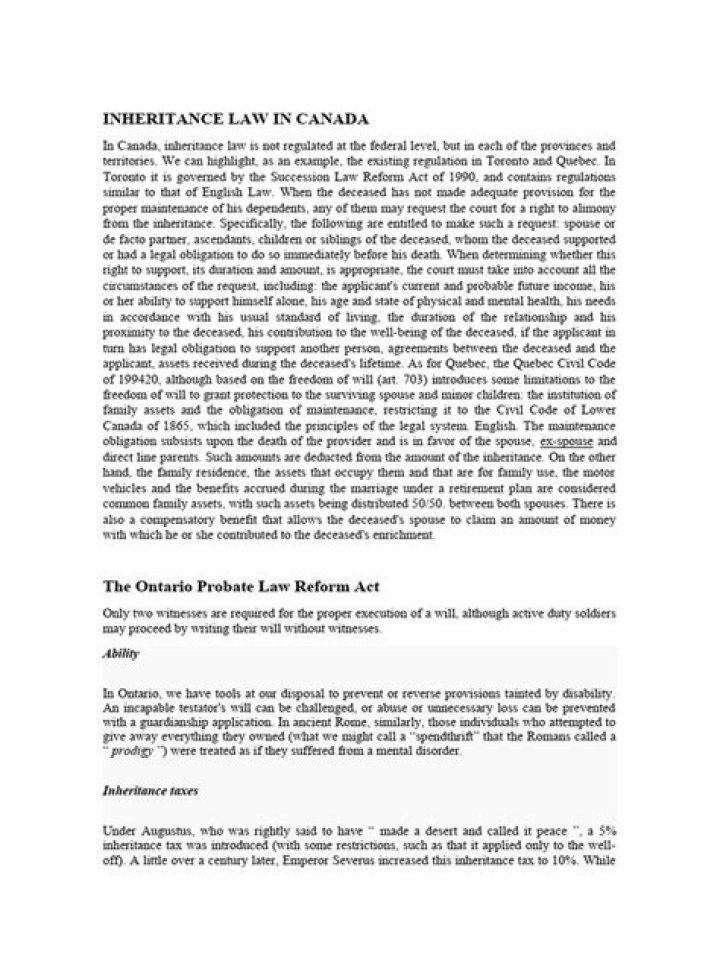 Everything You Should Know Regarding Inheritance Law in Canada