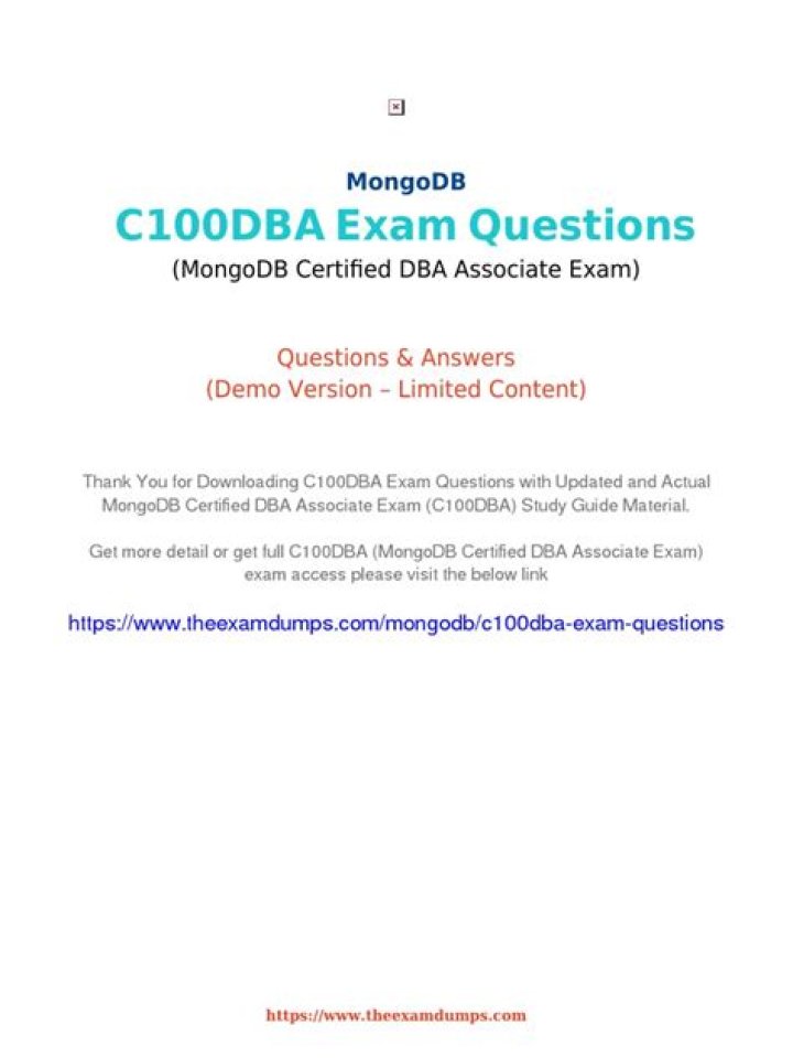Get MongoDB C100DBA Exam Questions For Prep [2022]