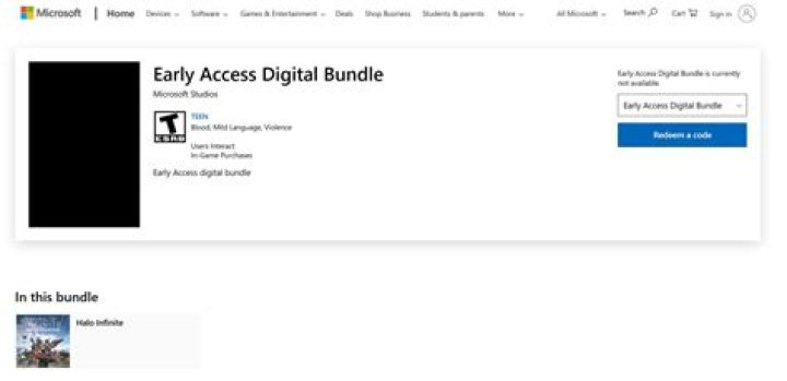 Halo Infinite Early Access Digital Bundle appears on Microsoft Store