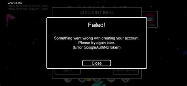 How to fix Among Us Error GoogleAuthNoToken and LinkAccountFail