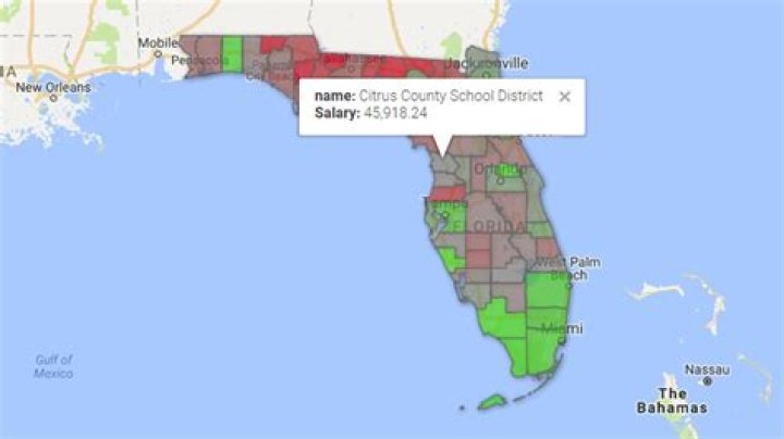 INTERACTIVE MAP: Average Florida teacher salaries by county