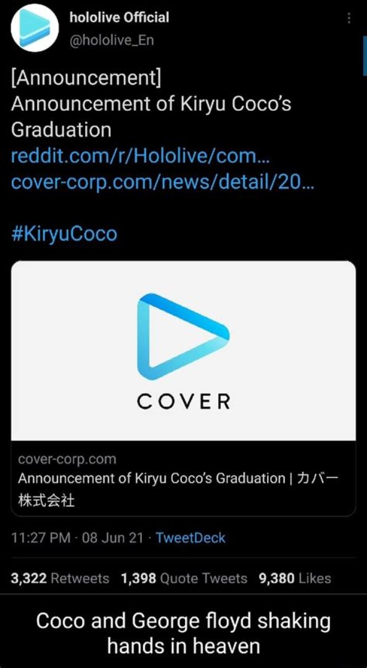 Kiryu Coco Graduation, Final Stream on Hololive Announced