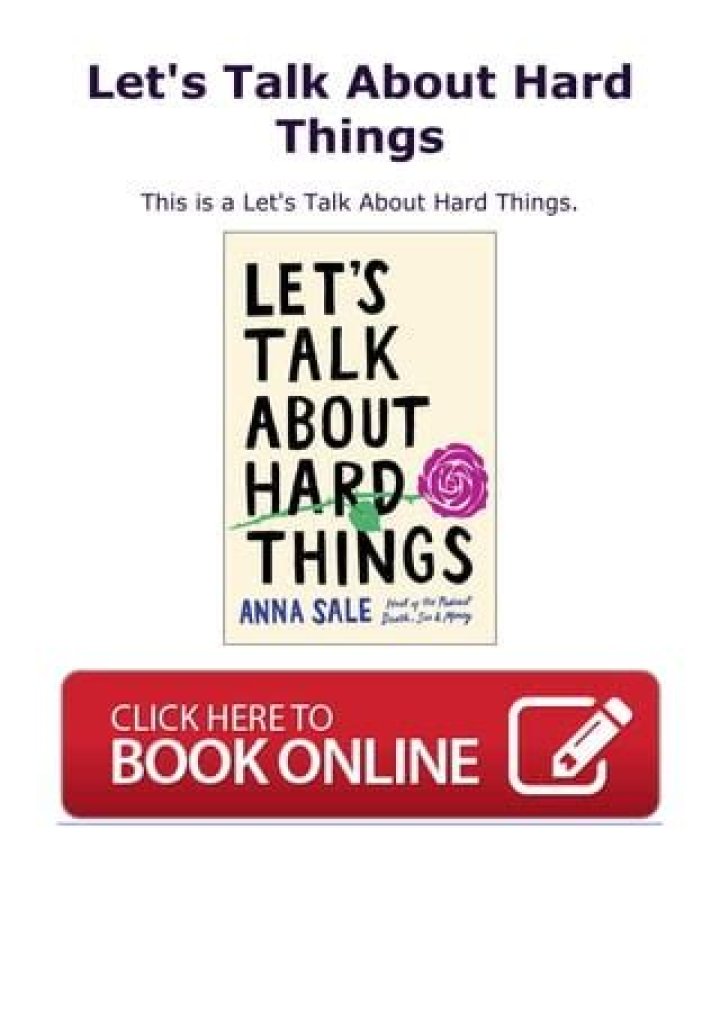 Let's Talk About Hard Things Read Online