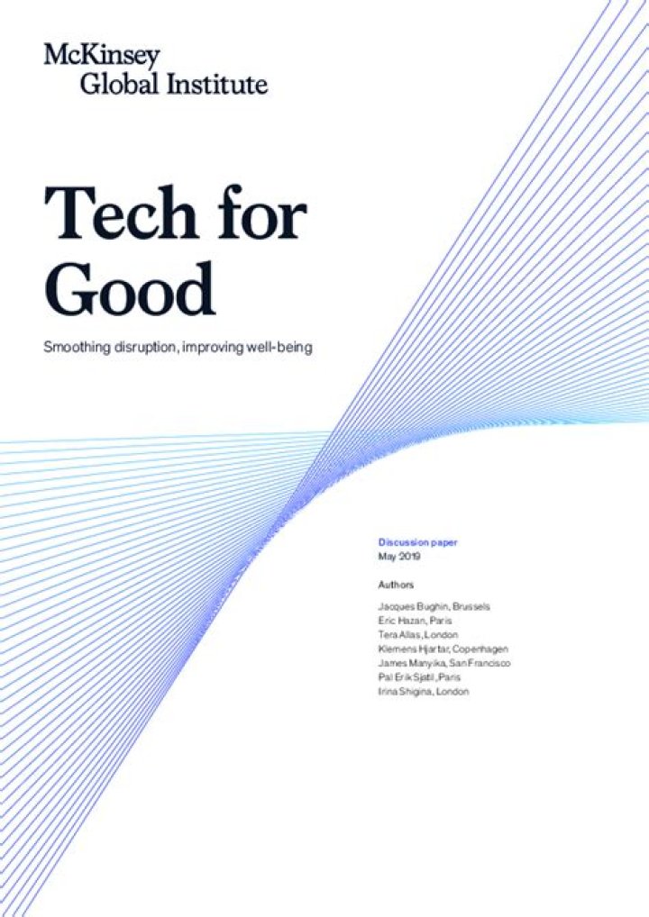 Tech for Good: Smoothing disruption, improving well-being
