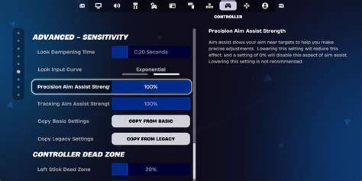 What does ‘aim assist ease in’ mean in the game?