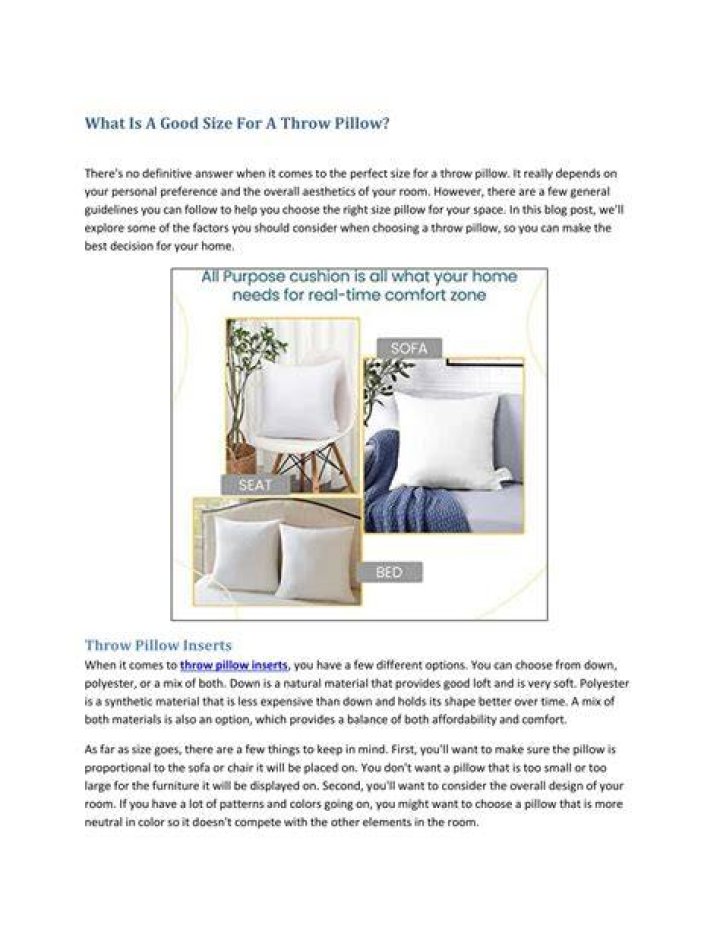 What Is A Good Size For A Throw Pillow?
